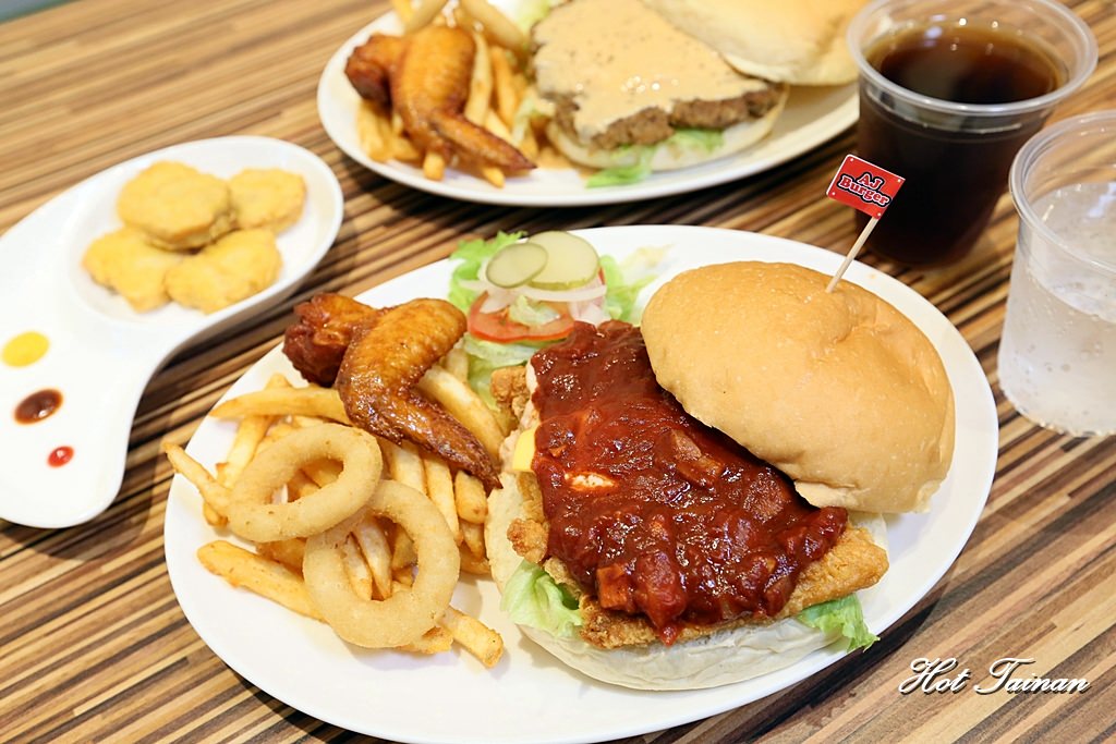 【台南美食】小清新風格美式漢堡店！大份量親民價格：AJ Burger美式餐廳