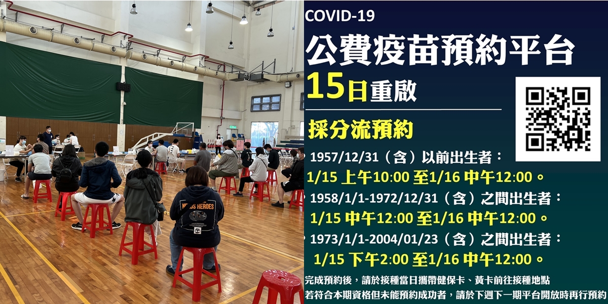 【台南資訊】COVID-19疫苗預約平台1/15開放重啟，提供第3劑分流預約