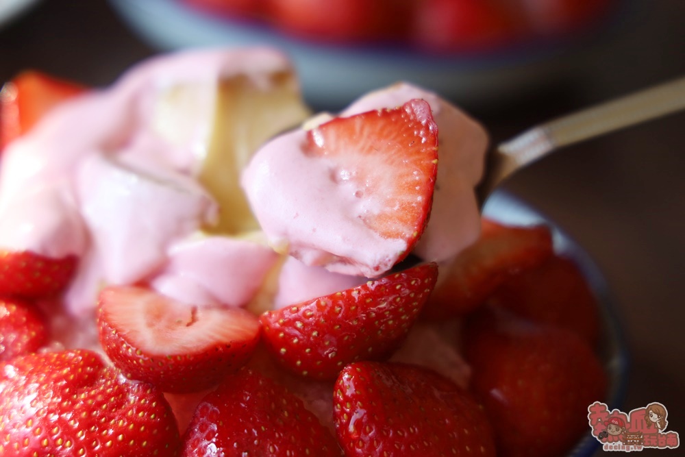 【台南冰店】草莓風暴來襲！草莓奶蓋配古早味布丁蕭賀呷：南泉冰果室