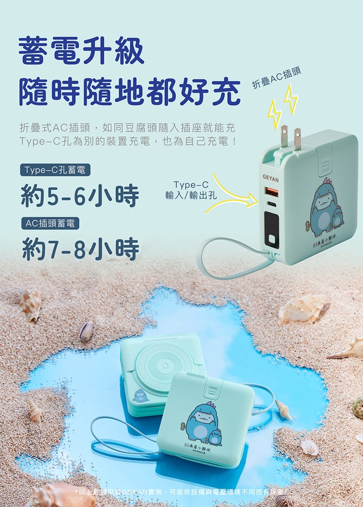 角落小夥伴 x GEYAN萬用行動電源2.0：角落生物化身行動電源，超可愛萌翻全場，限時十天快閃團購超優惠~