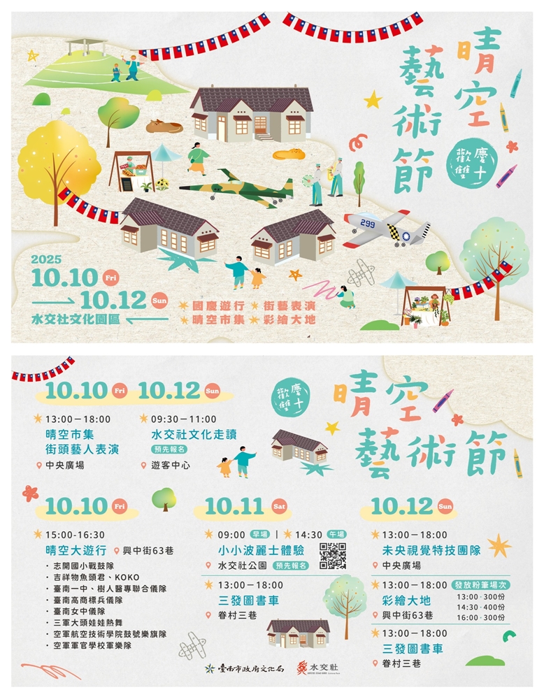 【台南活動】2025台南雙十連假活動，市集LIVE演出、水道館滑水祭、晴空藝術節全都玩起來~