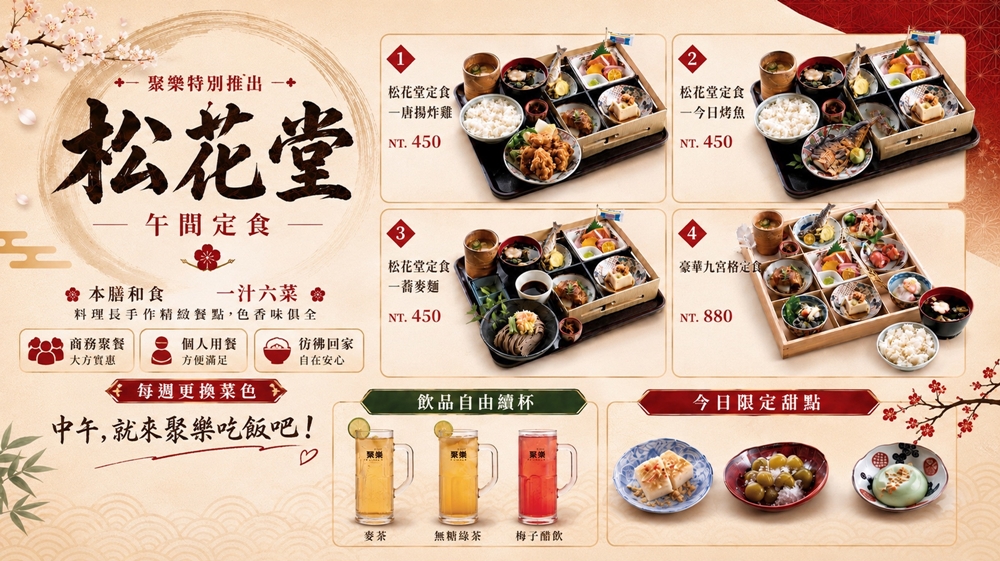 【台南美食】聚樂居酒屋午間定食睽違一年回歸,豪華九宮格定食霸氣登場,一上桌驚呼太浮誇,內用飲料免費無限暢飲~ 【台南美食】聚樂居酒屋午間定食睽違一年回歸,豪華九宮格定食霸氣登場,一上桌驚呼太浮誇,內用飲料免費無限暢飲~